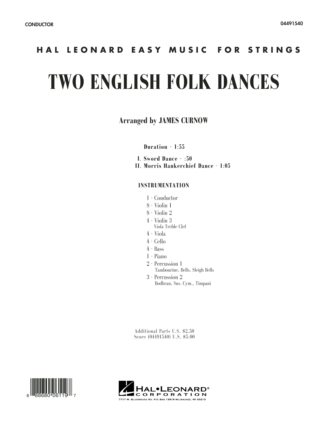 Preview James Curnow Two English Folk Dances - Conductor Score (Full Score) Concert sheet music, notes and chords for Orchestra, SKU: 344285 Two English Folk Dances - Conductor Score (Full Score) sheet music