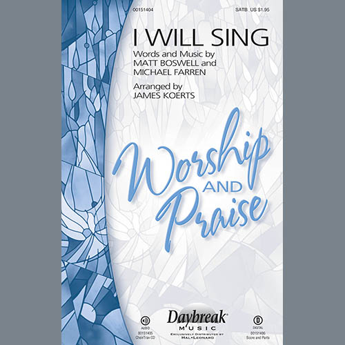 James Koerts James Koerts, I Will Sing - Mandolin, Choir Instrumental Pak