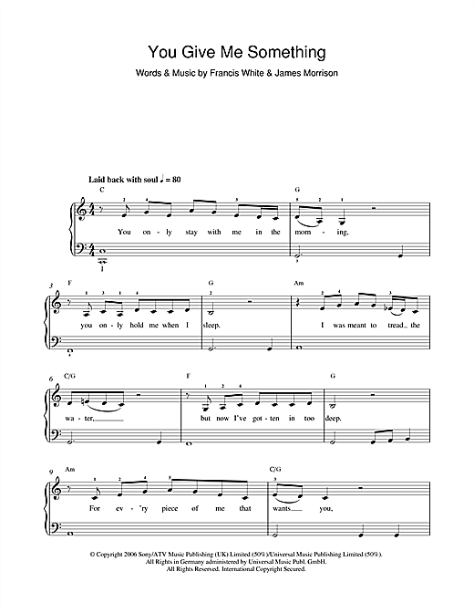 You Give Me Something sheet music