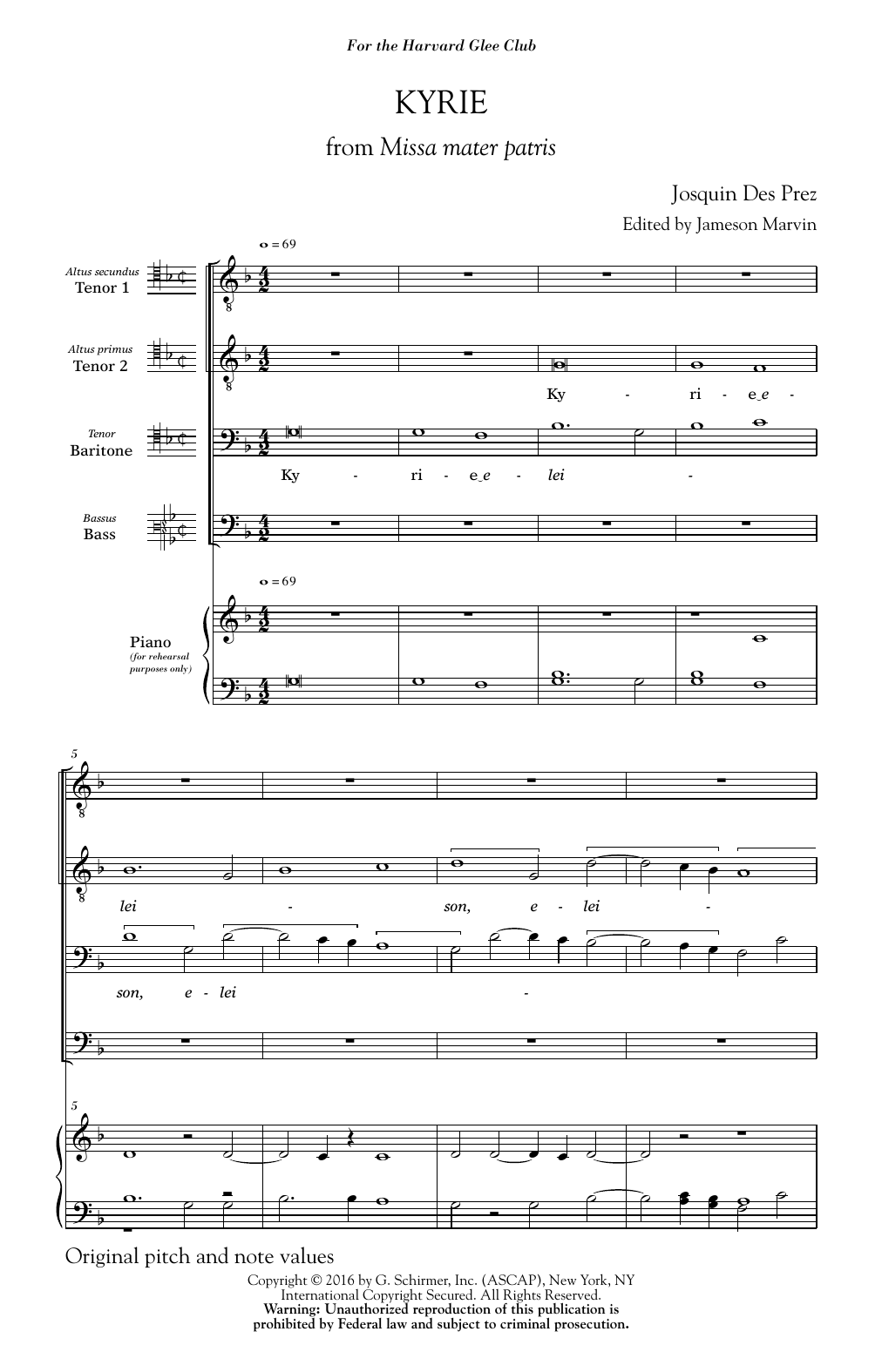 Jameson Marvin Kyrie Sheet Music Notes & Chords for TTBB - Download or Print PDF