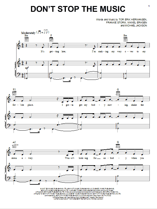 Jamie Cullum Don't Stop The Music Sheet Music Notes & Chords for Piano, Vocal & Guitar (Right-Hand Melody) - Download or Print PDF