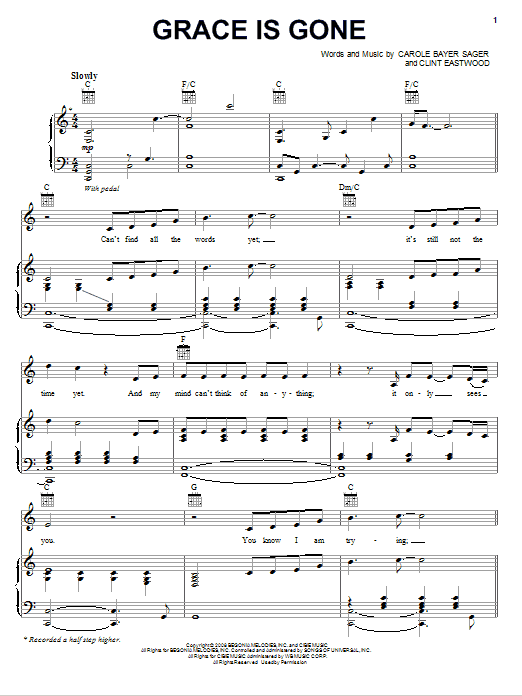 Jamie Cullum Grace Is Gone Sheet Music Notes & Chords for Piano, Vocal & Guitar (Right-Hand Melody) - Download or Print PDF