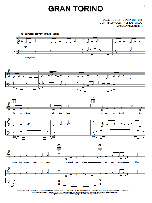 Jamie Cullum Gran Torino Sheet Music Notes & Chords for Piano, Vocal & Guitar (Right-Hand Melody) - Download or Print PDF