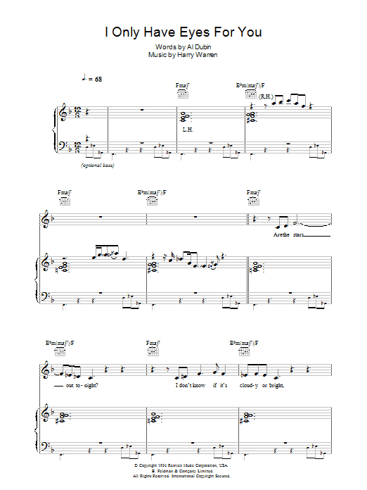 Jamie Cullum I Only Have Eyes For You Sheet Music Notes & Chords for Piano, Vocal & Guitar - Download or Print PDF