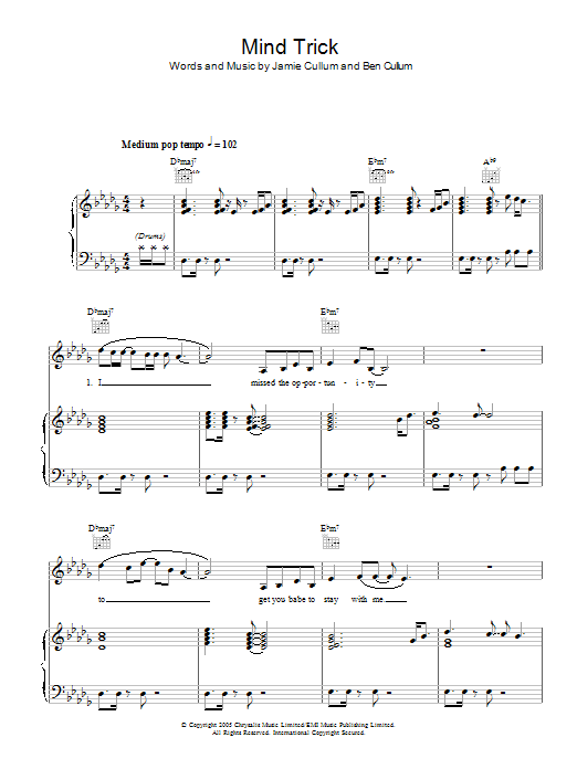 Jamie Cullum Mind Trick Sheet Music Notes & Chords for Piano, Vocal & Guitar - Download or Print PDF Jamie Cullum Mind Trick Sheet Music Notes & Chords for Piano, Vocal & Guitar - Download or Print PDF