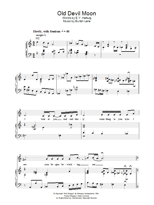 Jamie Cullum Old Devil Moon Sheet Music Notes & Chords for Piano, Vocal & Guitar - Download or Print PDF