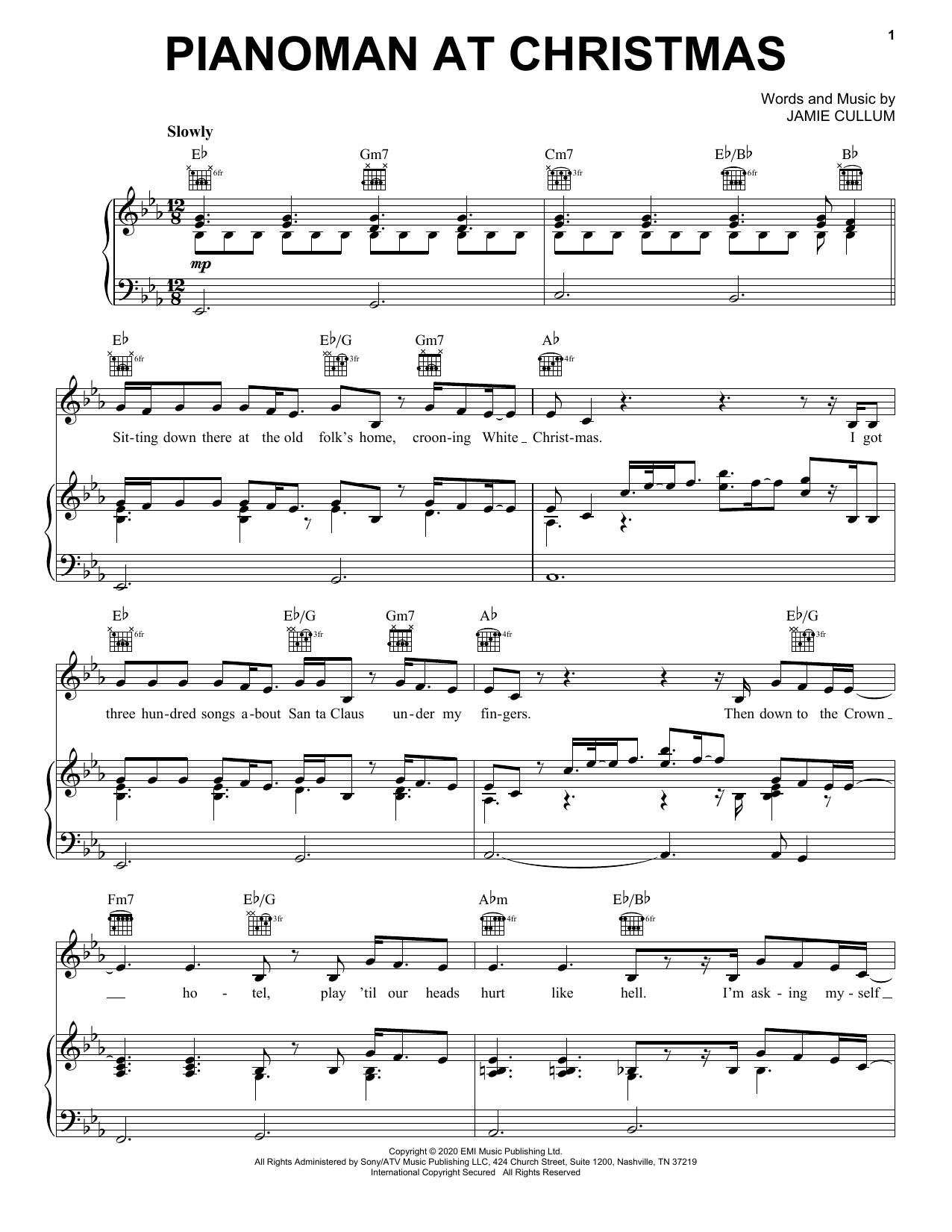 Jamie Cullum The Pianoman At Christmas Sheet Music Notes & Chords for Piano, Vocal & Guitar (Right-Hand Melody) - Download or Print PDF