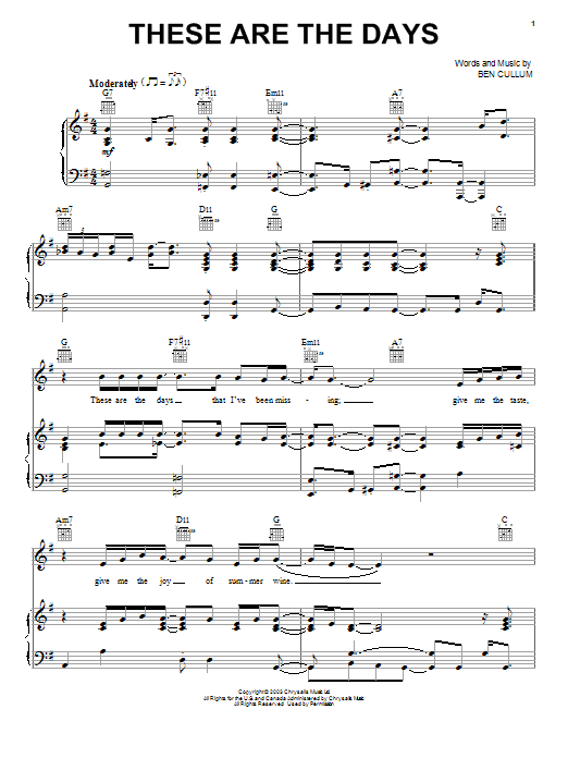 Jamie Cullum These Are The Days Sheet Music Notes & Chords for Violin - Download or Print PDF