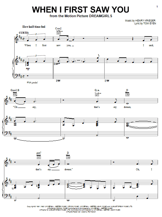 Jamie Foxx When I First Saw You Sheet Music Notes & Chords for Piano, Vocal & Guitar (Right-Hand Melody) - Download or Print PDF