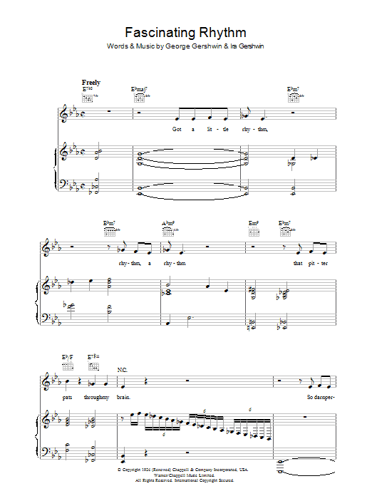 Preview Jamie Cullum Fascinating Rhythm Jazz sheet music, notes and chords for Piano, Vocal & Guitar, SKU: 37697 Fascinating Rhythm sheet music