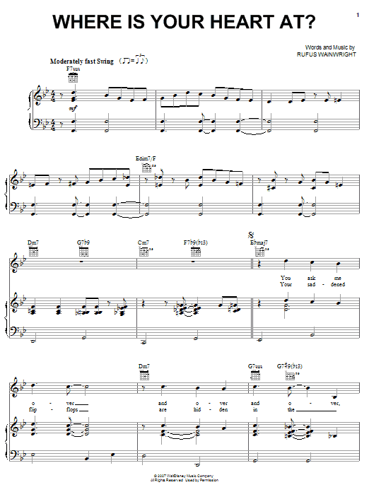 Where Is Your Heart At? sheet music