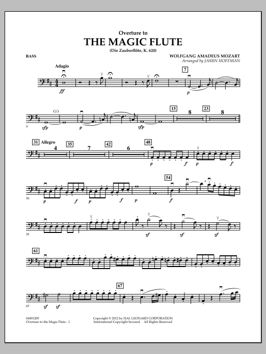 Jamin Hoffman Overture to The Magic Flute - Bass Sheet Music Notes & Chords for Orchestra - Download or Print PDF