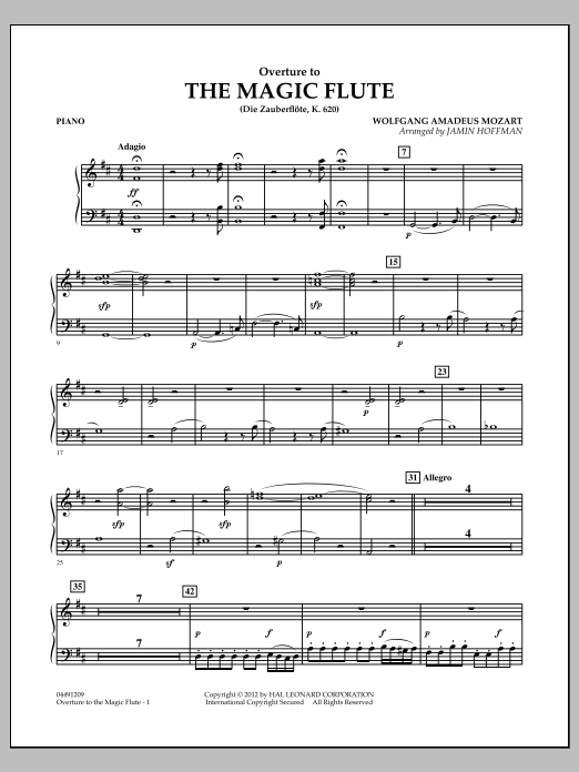 Jamin Hoffman Overture to The Magic Flute - Piano Sheet Music Notes & Chords for Orchestra - Download or Print PDF