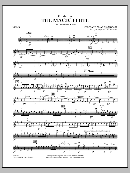 Jamin Hoffman Overture to The Magic Flute - Violin 1 Sheet Music Notes & Chords for Orchestra - Download or Print PDF