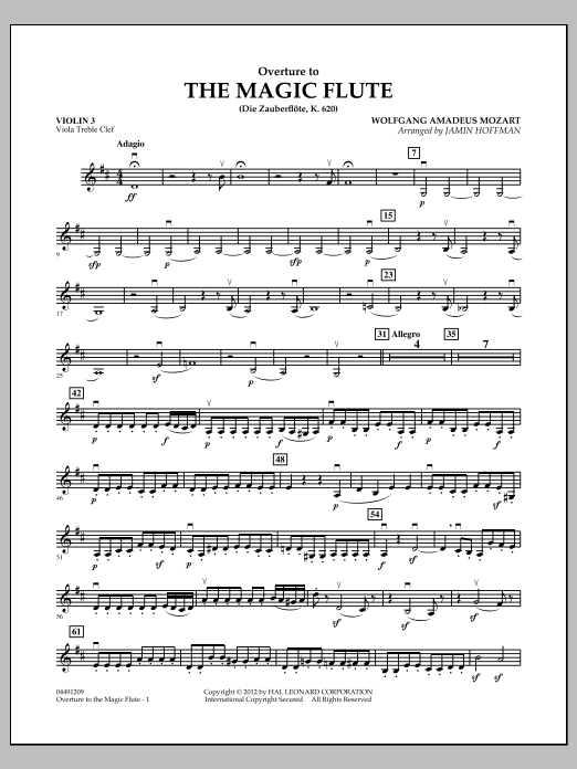 Jamin Hoffman Overture to The Magic Flute - Violin 3 (Viola Treble Clef) Sheet Music Notes & Chords for Orchestra - Download or Print PDF
