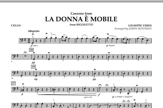 La Donna e Mobile (from Rigoletto) - Cello sheet music