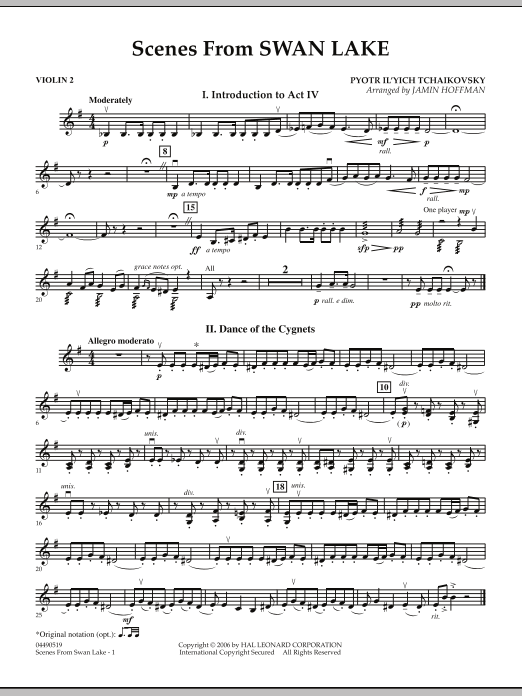 Scenes from Swan Lake - Violin 2 sheet music