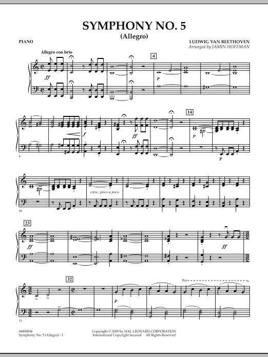 Symphony No. 5 (Allegro) - Piano sheet music