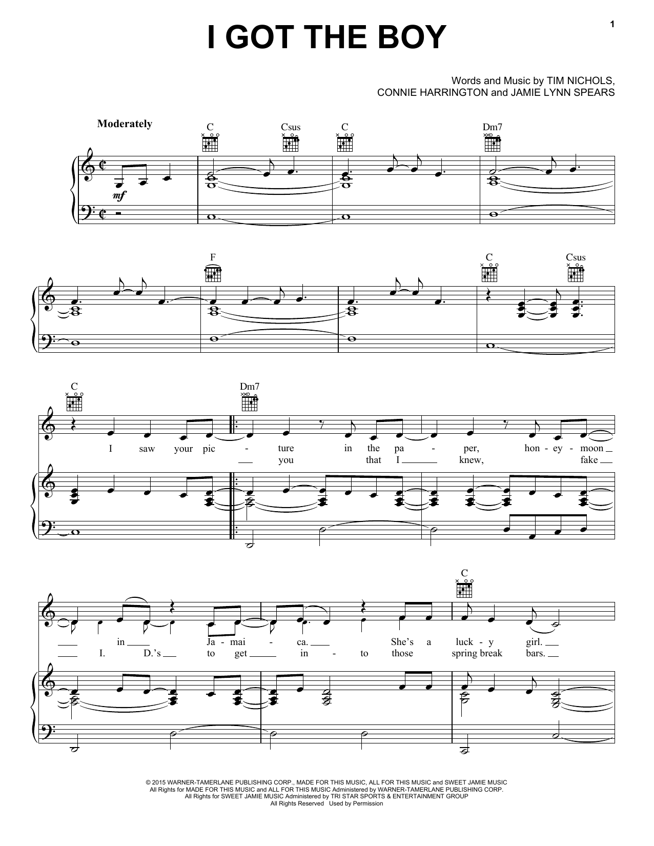 Jana Kramer I Got The Boy Sheet Music Notes & Chords for Piano, Vocal & Guitar (Right-Hand Melody) - Download or Print PDF