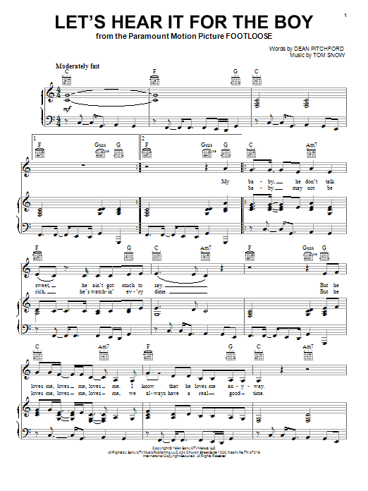 Jana Kramer Let's Hear It For The Boy Sheet Music Notes & Chords for Piano, Vocal & Guitar (Right-Hand Melody) - Download or Print PDF