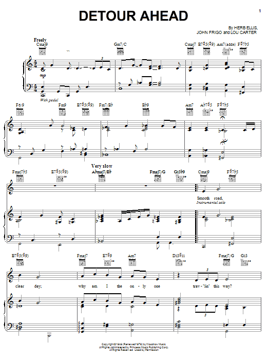 Jane Monheit Detour Ahead Sheet Music Notes & Chords for Piano, Vocal & Guitar (Right-Hand Melody) - Download or Print PDF Jane Monheit Detour Ahead Sheet Music Notes & Chords for Piano, Vocal & Guitar (Right-Hand Melody) - Download or Print PDF