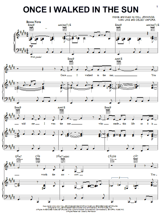 Jane Monheit Once I Walked In The Sun Sheet Music Notes & Chords for Piano, Vocal & Guitar (Right-Hand Melody) - Download or Print PDF