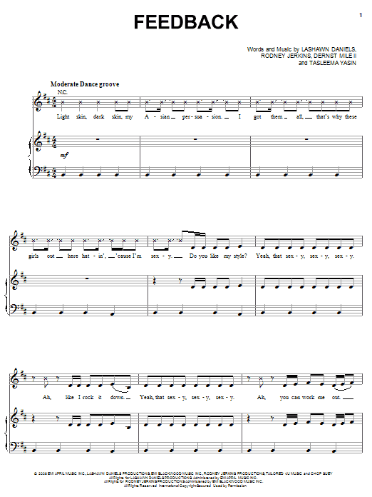 Janet Jackson Feedback sheet music notes and chords. Download Printable PDF.