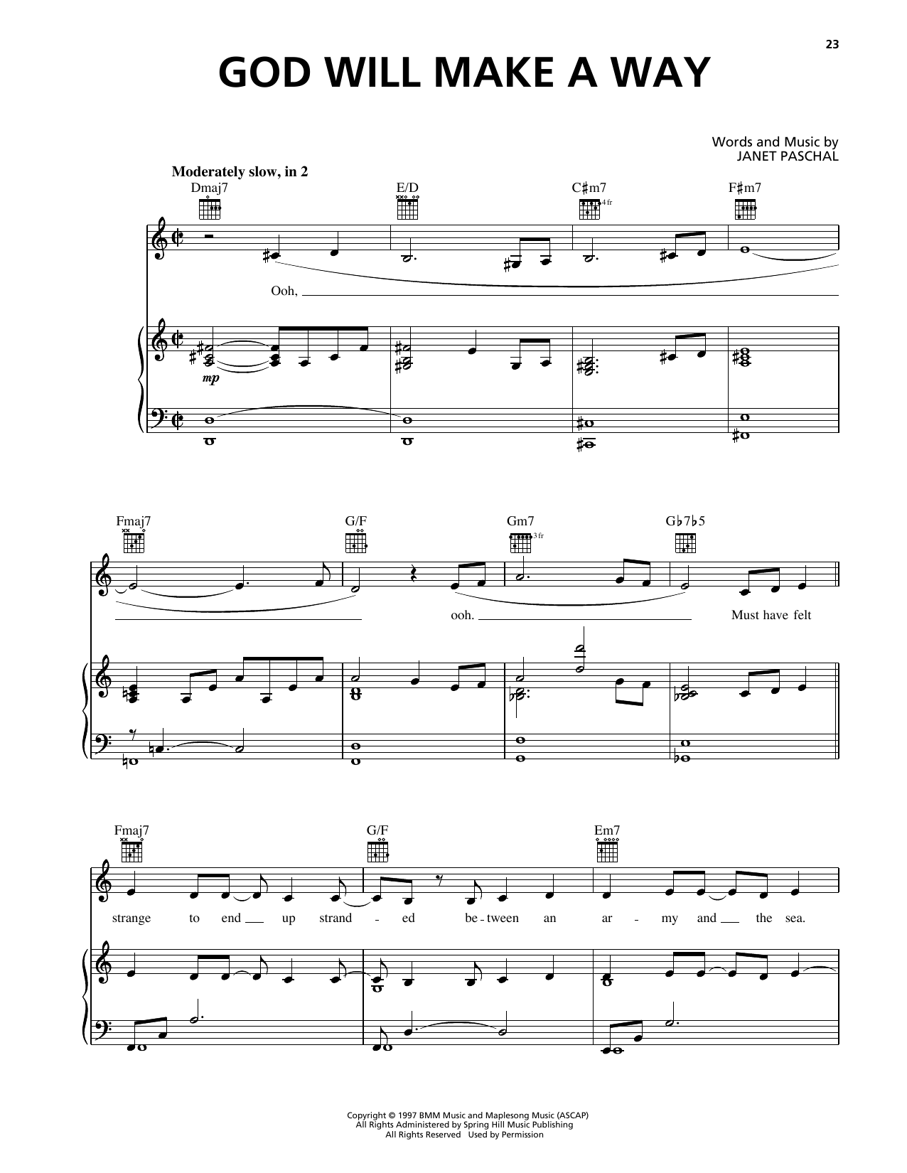 Janet Paschal God Will Make A Way Sheet Music Notes & Chords for Piano, Vocal & Guitar Chords (Right-Hand Melody) - Download or Print PDF