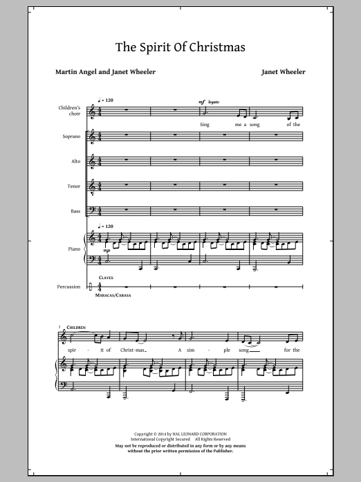 Janet Wheeler The Spirit Of Christmas Sheet Music Notes & Chords for SATB - Download or Print PDF
