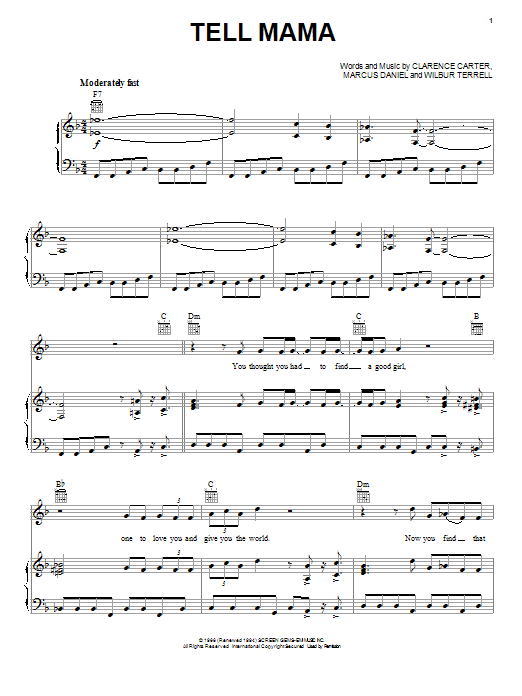 Janis Joplin Tell Mama (from the musical A Night With Janis Joplin) Sheet Music Notes & Chords for Piano, Vocal & Guitar (Right-Hand Melody) - Download or Print PDF