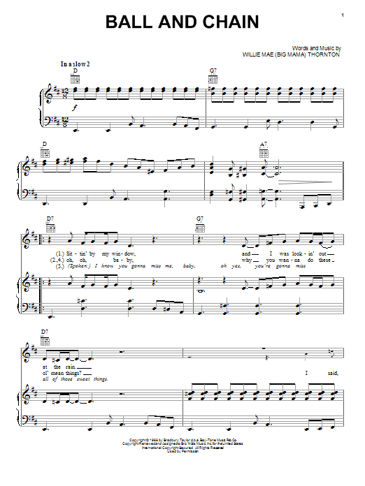 Ball And Chain (from the musical A Night With Janis Joplin) sheet music