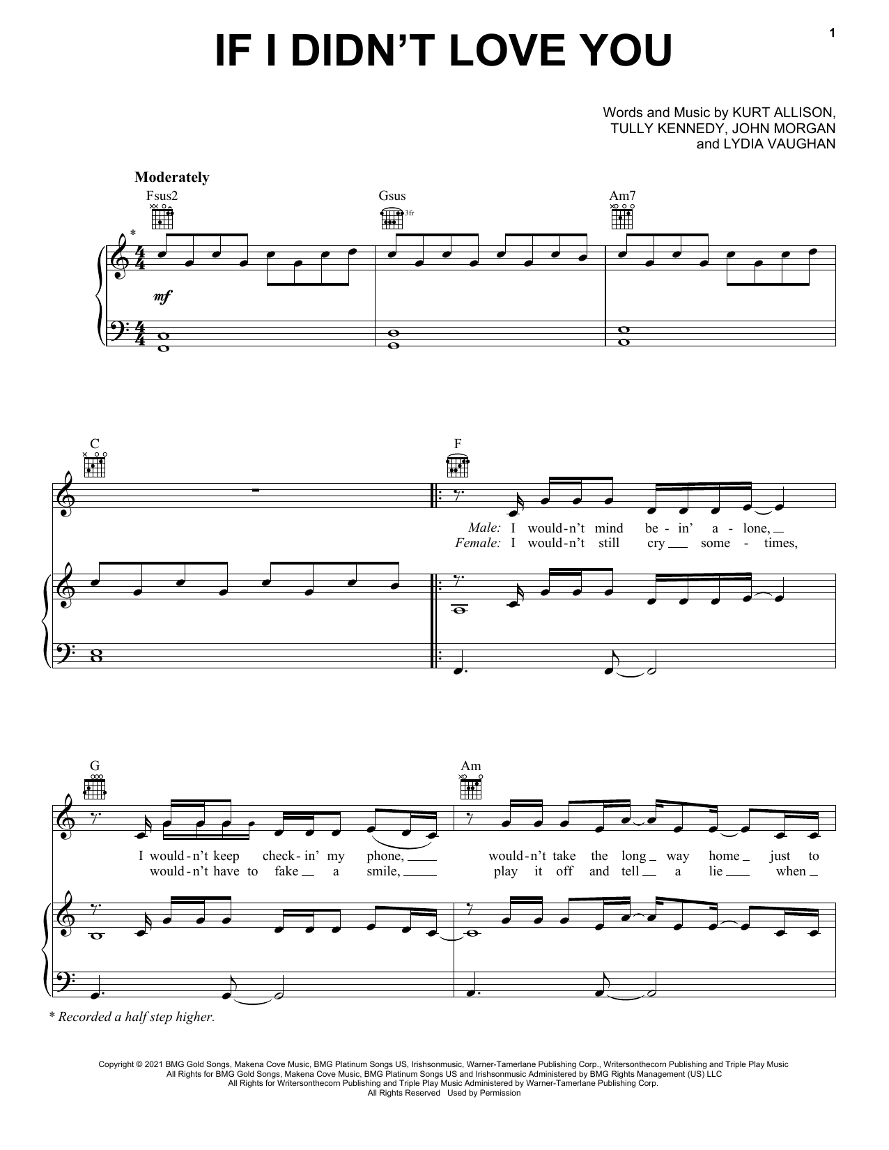 Jason Aldean & Carrie Underwood If I Didn't Love You Sheet Music Notes & Chords for Easy Piano - Download or Print PDF