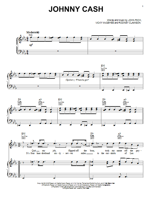 Jason Aldean Johnny Cash Sheet Music Notes & Chords for Piano, Vocal & Guitar (Right-Hand Melody) - Download or Print PDF