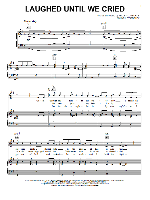 Jason Aldean Laughed Until We Cried Sheet Music Notes & Chords for Piano, Vocal & Guitar (Right-Hand Melody) - Download or Print PDF