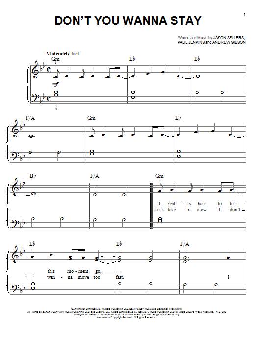 Jason Aldean with Kelly Clarkson Don't You Wanna Stay Sheet Music Notes & Chords for Ukulele - Download or Print PDF