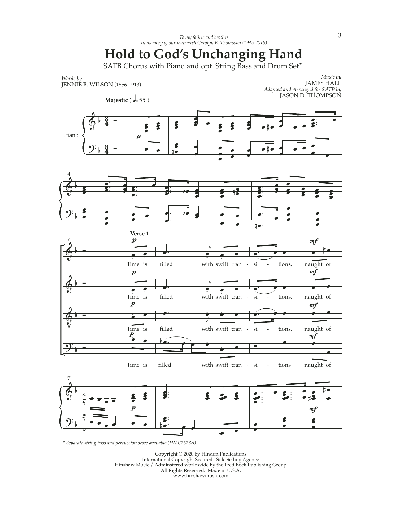 Jason D. Thompson Hold To God's Unchanging Hands Sheet Music Notes & Chords for SATB Choir - Download or Print PDF