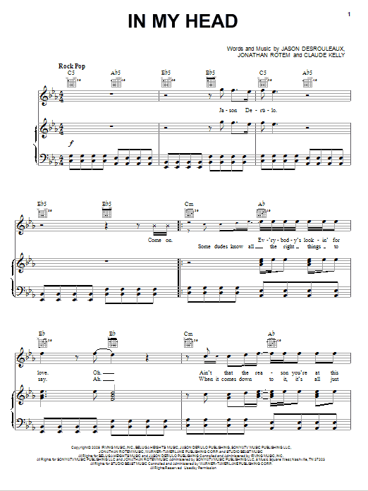 Jason Derulo In My Head Sheet Music Notes & Chords for Easy Piano - Download or Print PDF