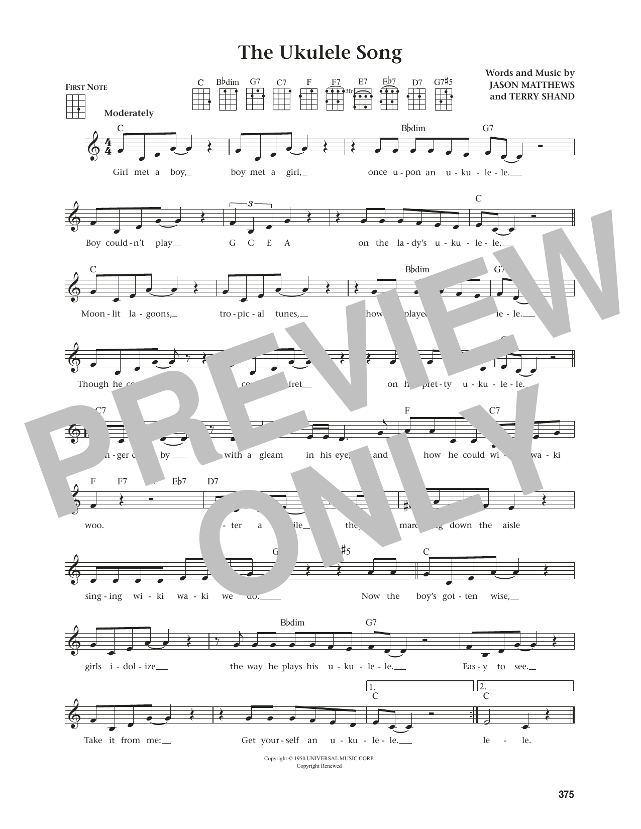 Jason Matthews The Ukulele Song (from The Daily Ukulele) (arr. Jim Beloff) Sheet Music Notes & Chords for Ukulele - Download or Print PDF