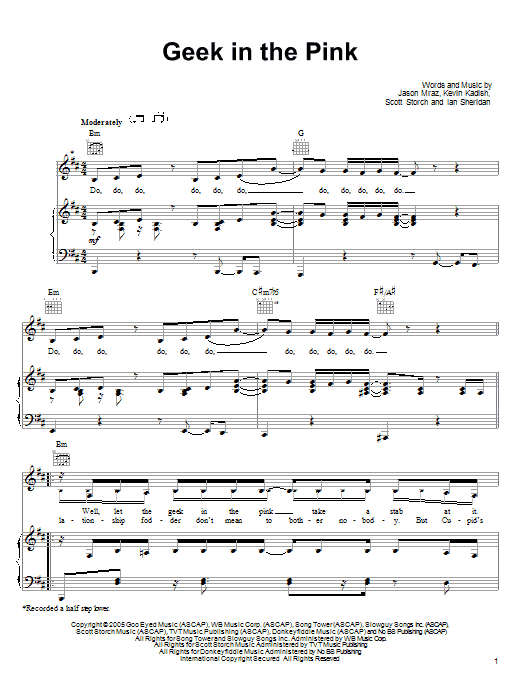 Jason Mraz Geek In The Pink Sheet Music Notes & Chords for Ukulele with strumming patterns - Download or Print PDF