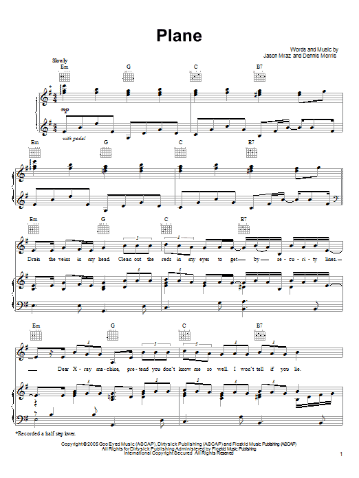 Jason Mraz Plane Sheet Music Notes & Chords for Ukulele with strumming patterns - Download or Print PDF