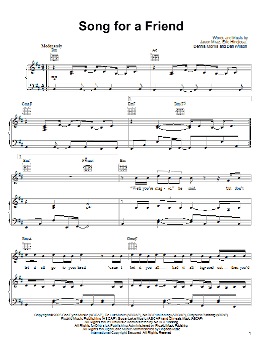 Jason Mraz Song For A Friend Sheet Music Notes & Chords for Ukulele with strumming patterns - Download or Print PDF