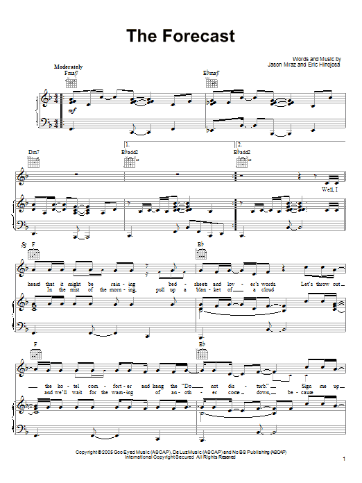 Jason Mraz The Forecast Sheet Music Notes & Chords for Ukulele with strumming patterns - Download or Print PDF