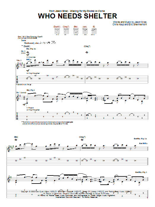 Jason Mraz Who Needs Shelter Sheet Music Notes & Chords for Ukulele with strumming patterns - Download or Print PDF