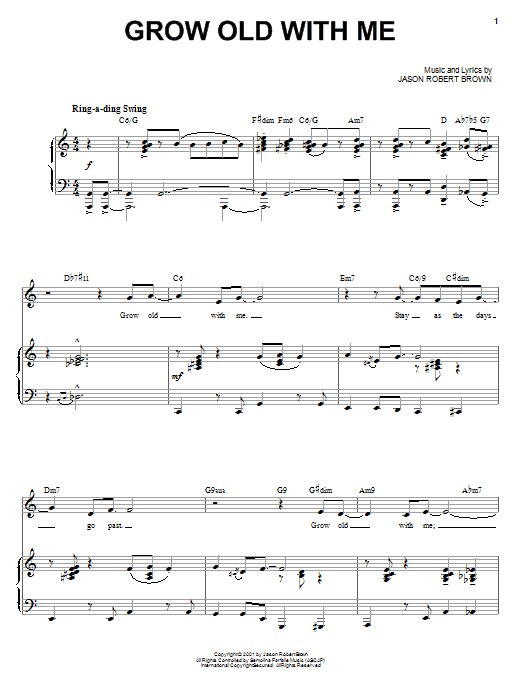 Jason Robert Brown Grow Old With Me (from Wearing Someone Else's Clothes) Sheet Music Notes & Chords for Piano, Vocal & Guitar (Right-Hand Melody) - Download or Print PDF Jason Robert Brown Grow Old With Me (from Wearing Someone Else's Clothes) Sheet Music Notes & Chords for Piano, Vocal & Guitar (Right-Hand Melody) - Download or Print PDF