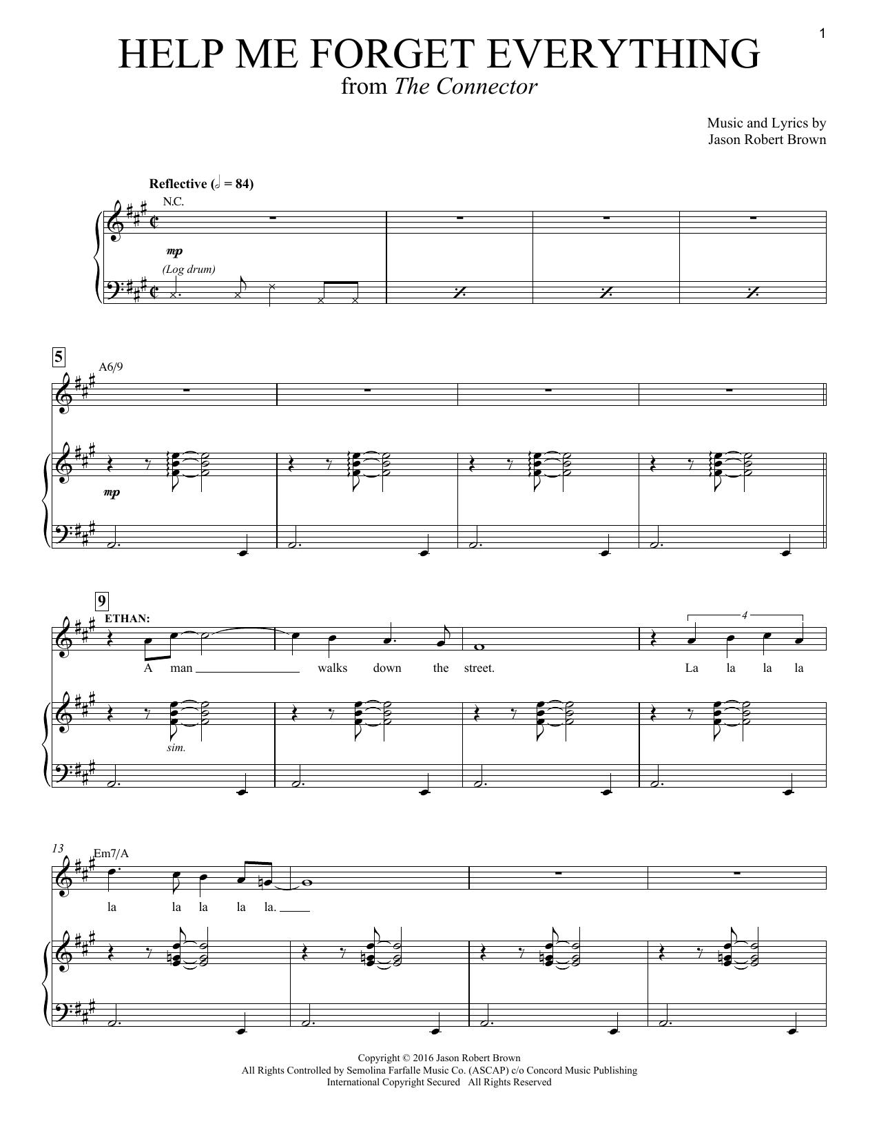 Jason Robert Brown Help Me Forget Everything (from The Connector) Sheet Music Notes & Chords for Piano & Vocal - Download or Print PDF