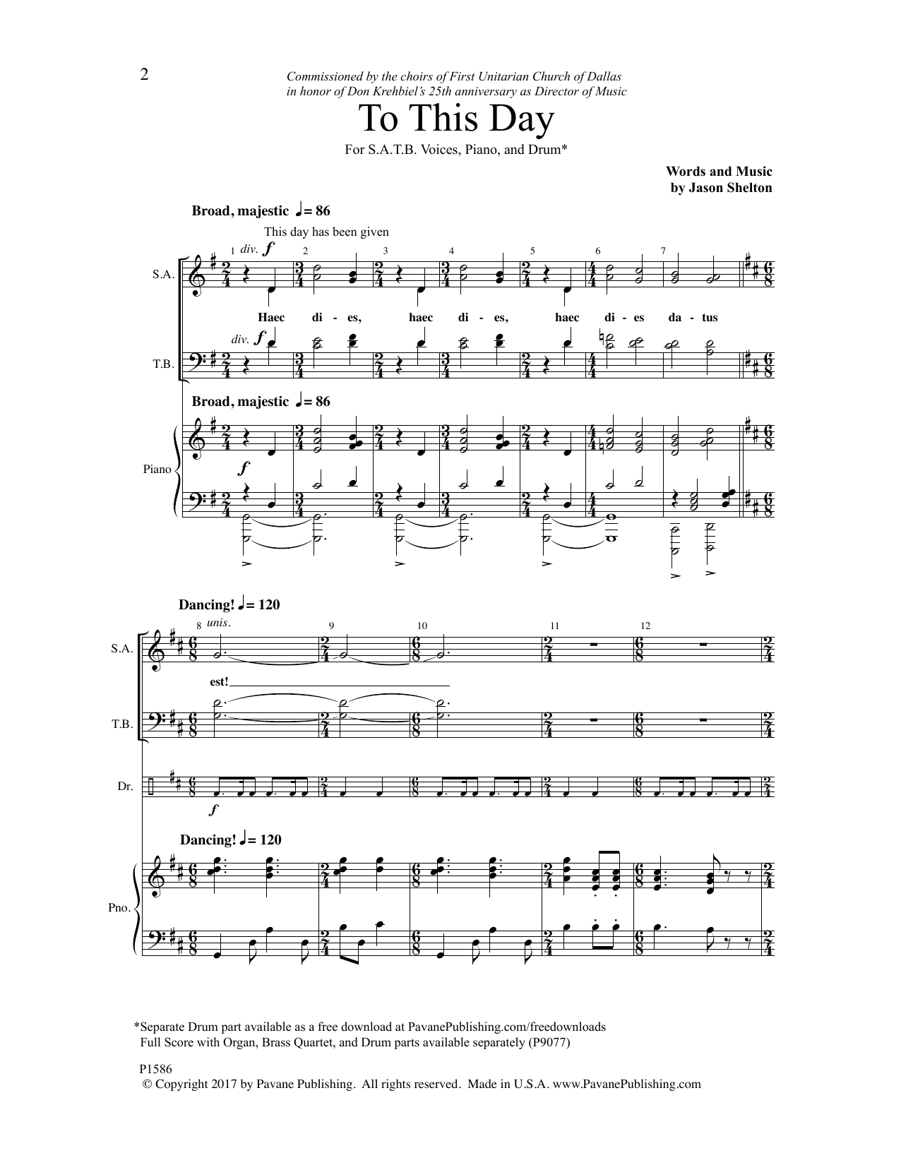 Jason Shelton To This Day Sheet Music Notes & Chords for Choral - Download or Print PDF