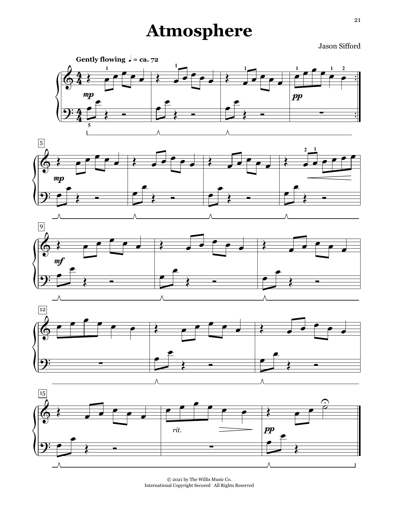 Jason Sifford Atmosphere Sheet Music Notes & Chords for Piano Duet - Download or Print PDF