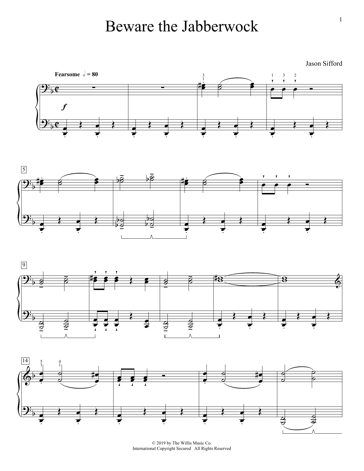 Jason Sifford Beware The Jabberwock Sheet Music Notes & Chords for Educational Piano - Download or Print PDF