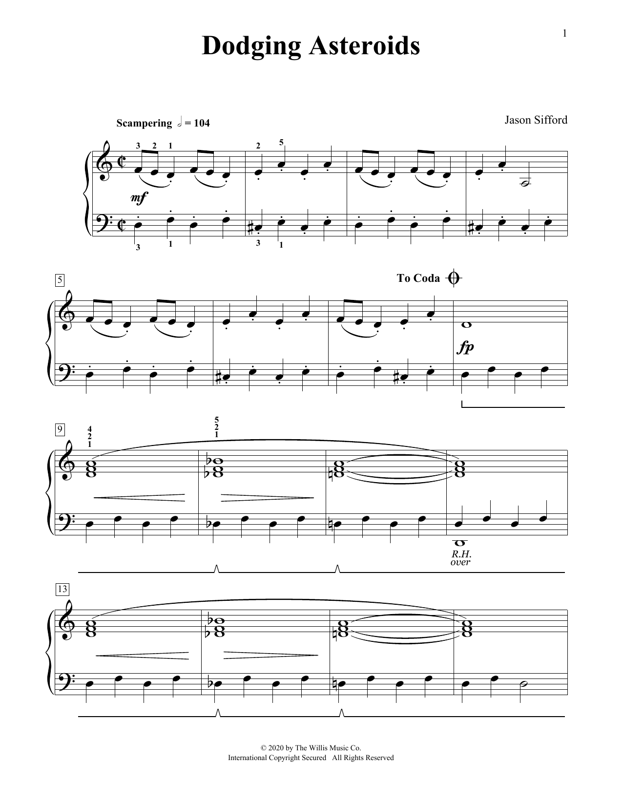 Jason Sifford Dodging Asteroids Sheet Music Notes & Chords for Educational Piano - Download or Print PDF