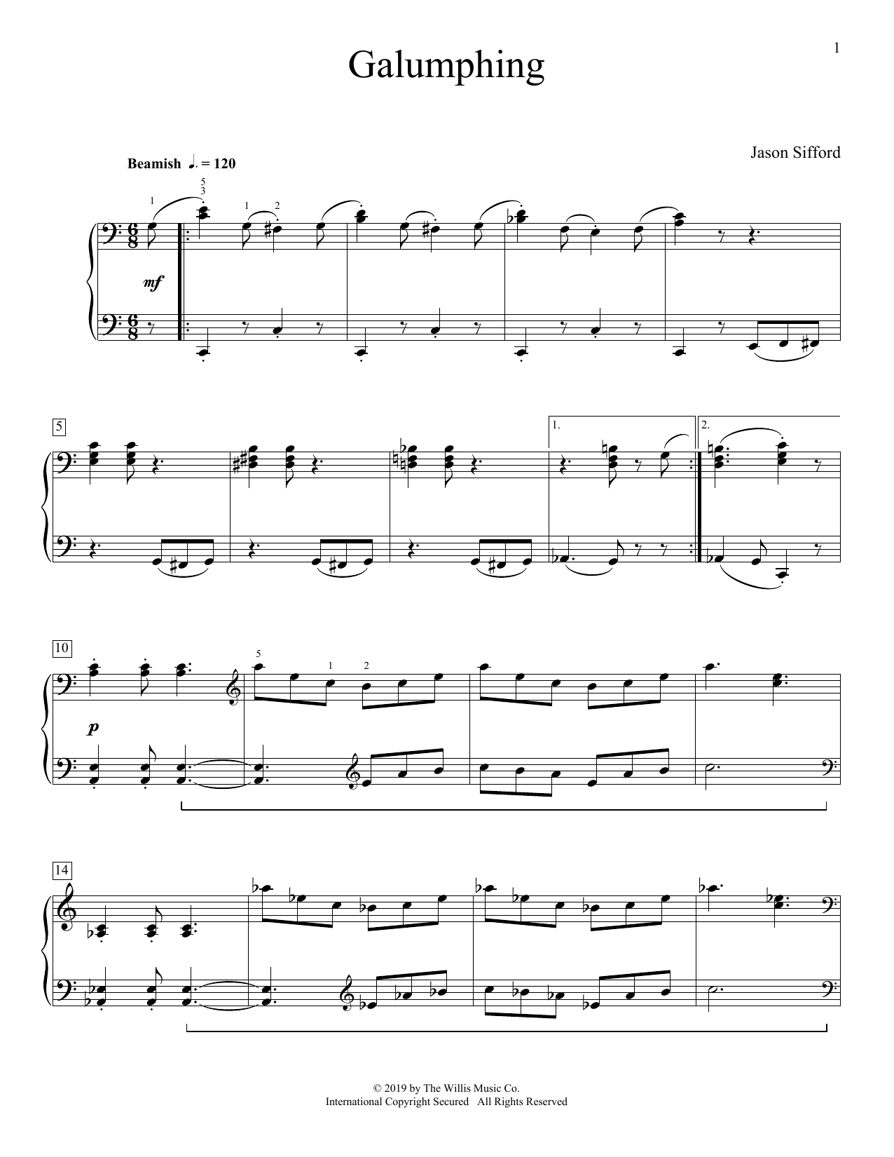 Jason Sifford Galumphing Sheet Music Notes & Chords for Educational Piano - Download or Print PDF